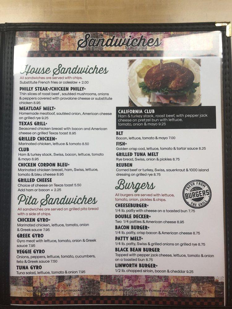 Menu at Linworth Diner restaurant, Worthington