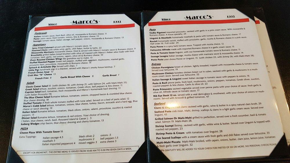 Menu at Marco's Grill & Deli restaurant, Kahului, 444 Hana Hwy