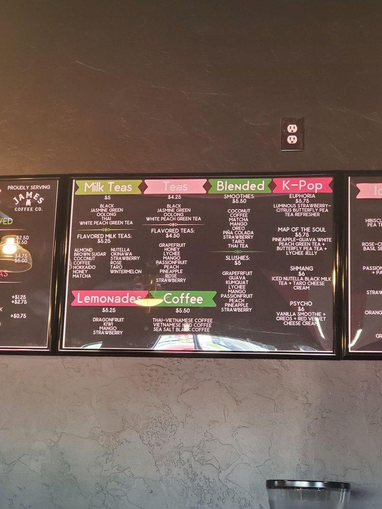 Menu at The Korean Rose cafe, Tucson