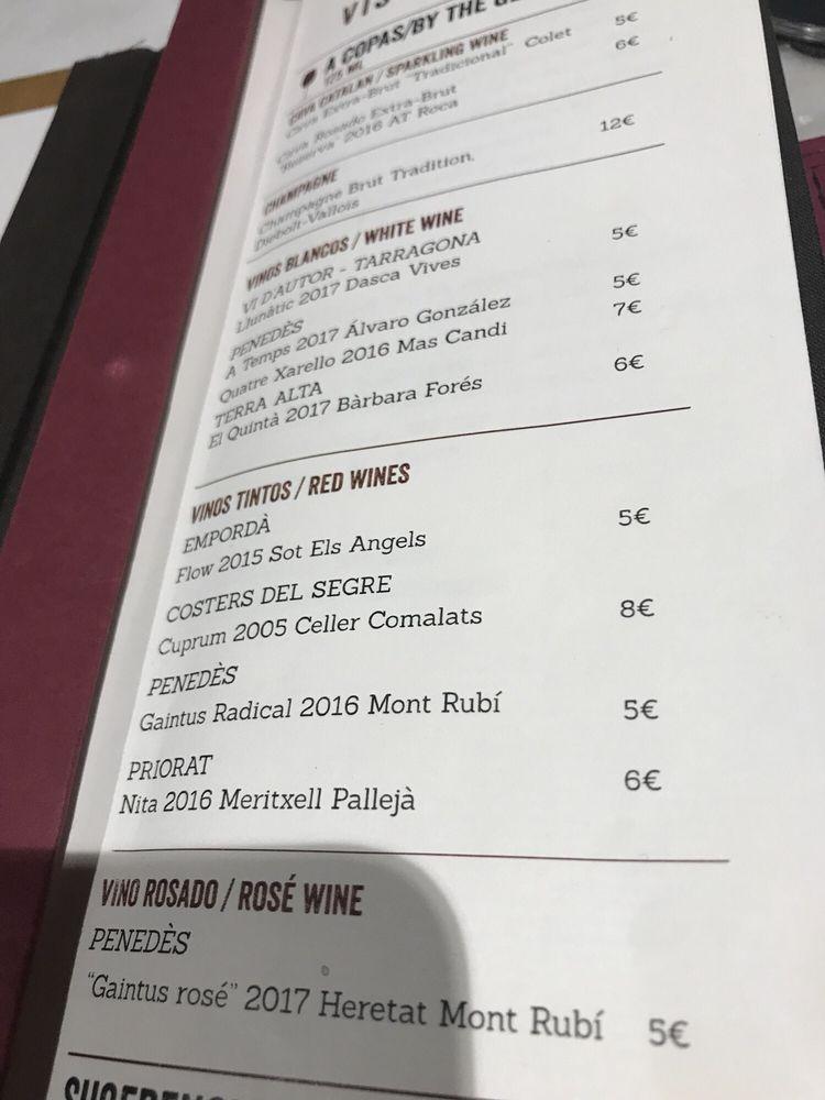 Menu at RoofTop Ohla Barcelona, Barcelona