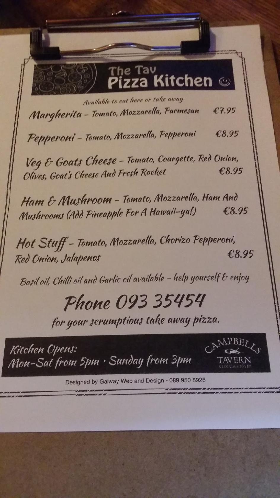 Menu at Campbell's Tavern pub & bar, Headford
