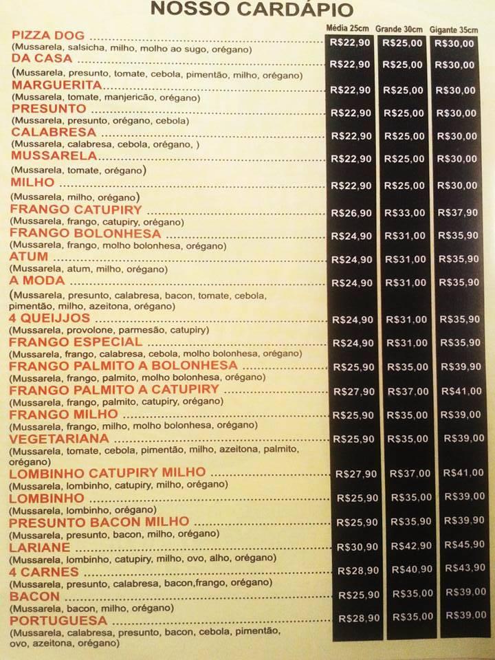 Pizzaria da Praça cardápio