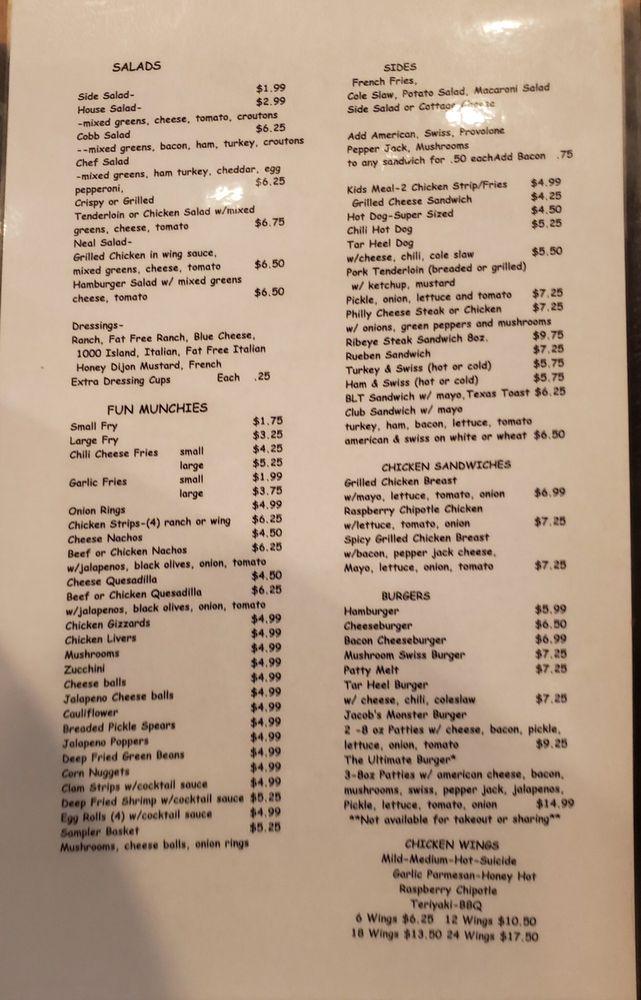 Menu at Recovery Room pub & bar, Ottumwa