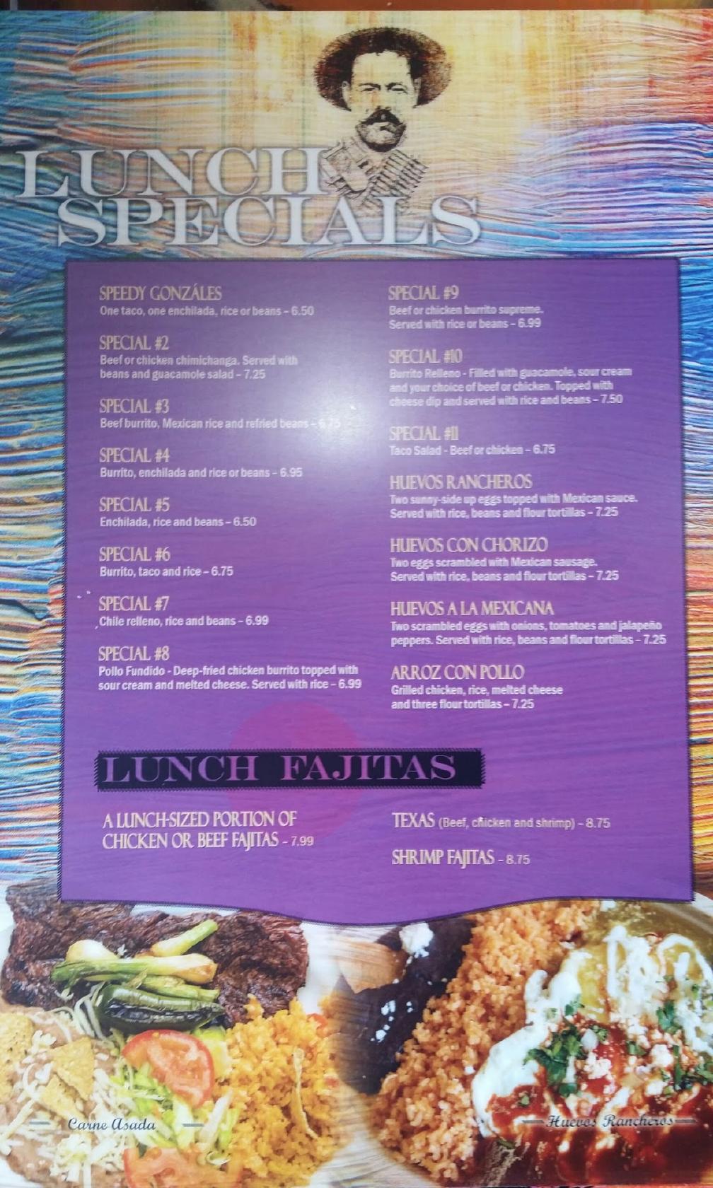 Menu at Cancun Mexican Restaurant White Oak, Cincinnati, Cheviot Rd