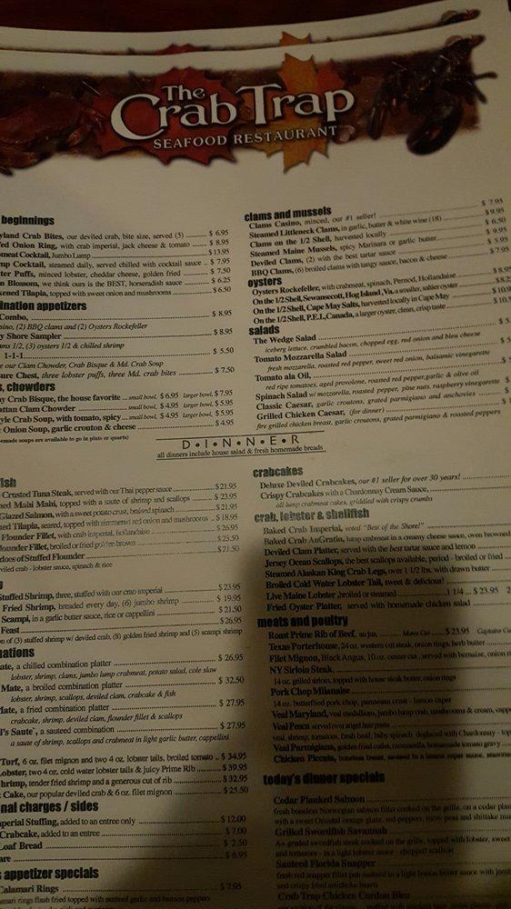 Menu at Crabby Jack's pub & bar, Somers Point
