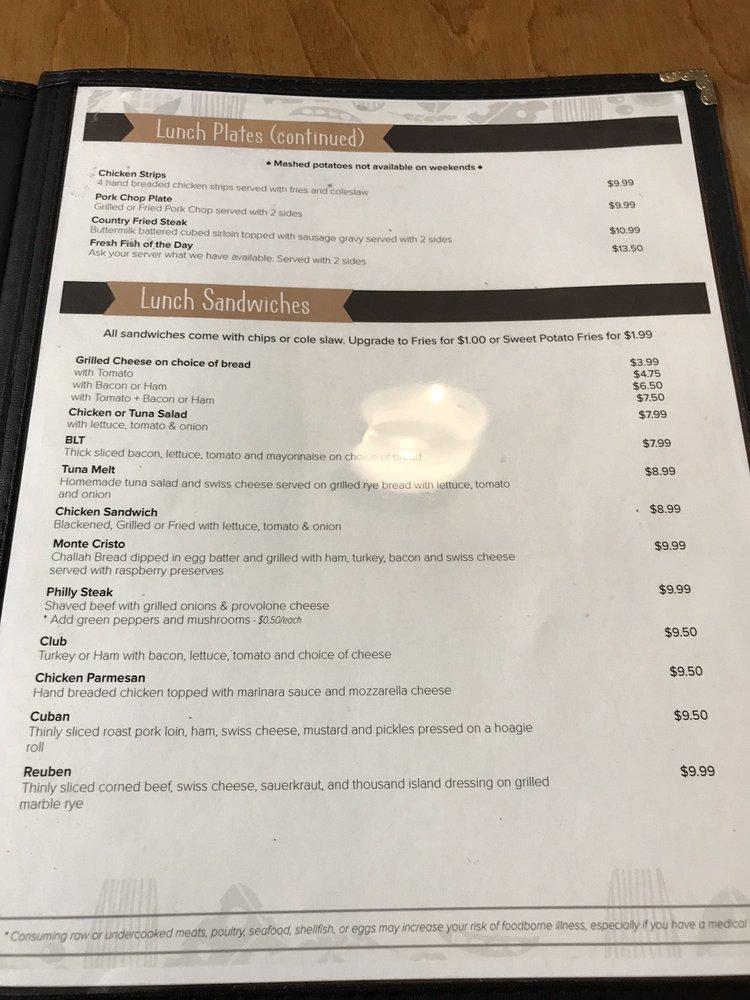Menu at Mulberry Lane Cafe, Melbourne