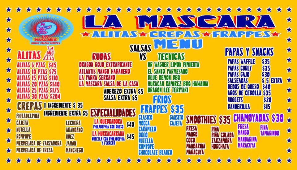 Alitas la mascara restaurant, Mexico City, Calle popocatepetl #68 col.  Pradera - Restaurant reviews