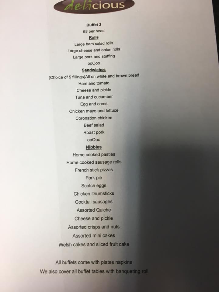 Menu at Delicious Deli & Cafe, Ystrad