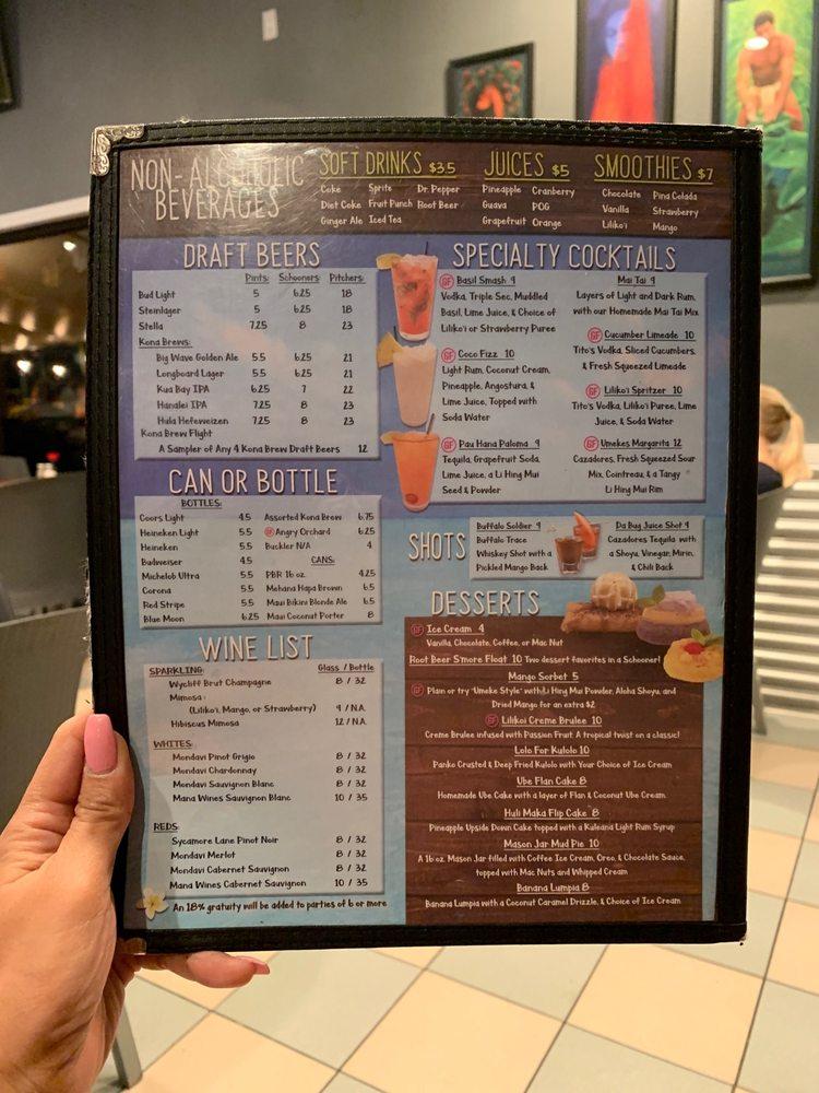 Menu at Umekes Fish Market Bar & Grill, KailuaKona, 745599 Pawai Pl