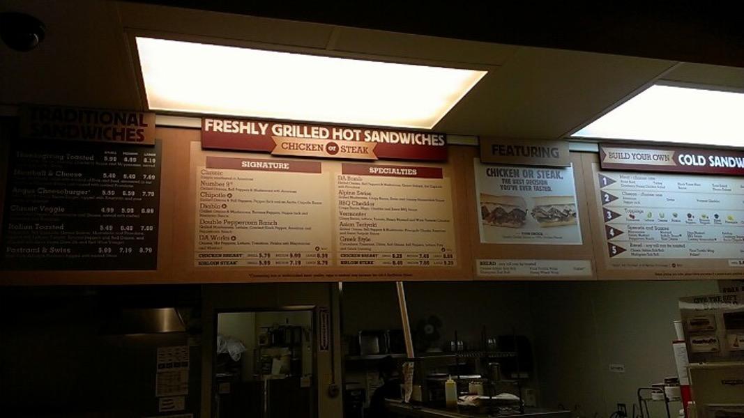 Menu at D'Angelo Grilled Sandwiches restaurant, Holyoke, Northampton St