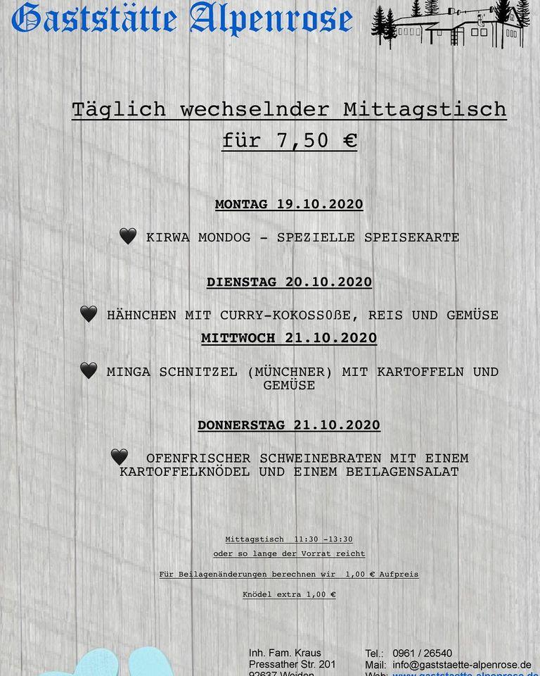 Ristorante Pinseria Alpenrose Weiden In Der Oberpfalz Menu