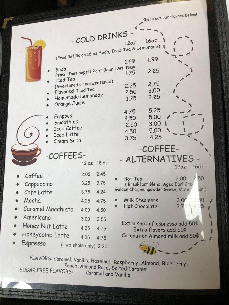 Menu at Honey Bee Cafe, Sugarcreek