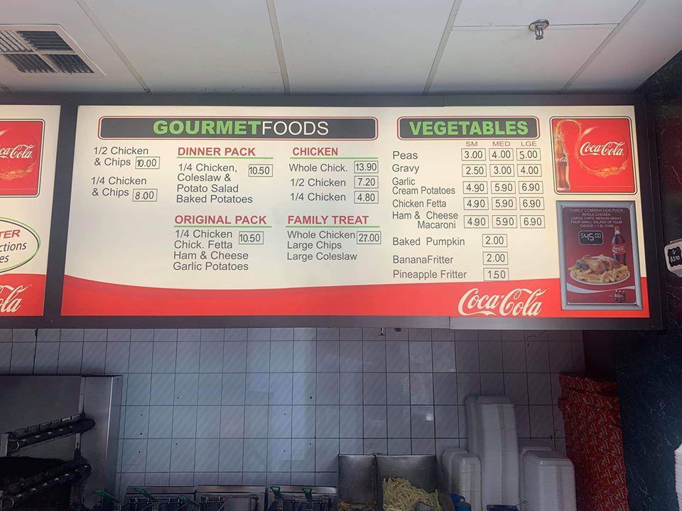 Menu at Shepparton Charcoal Chicken fast food, Shepparton
