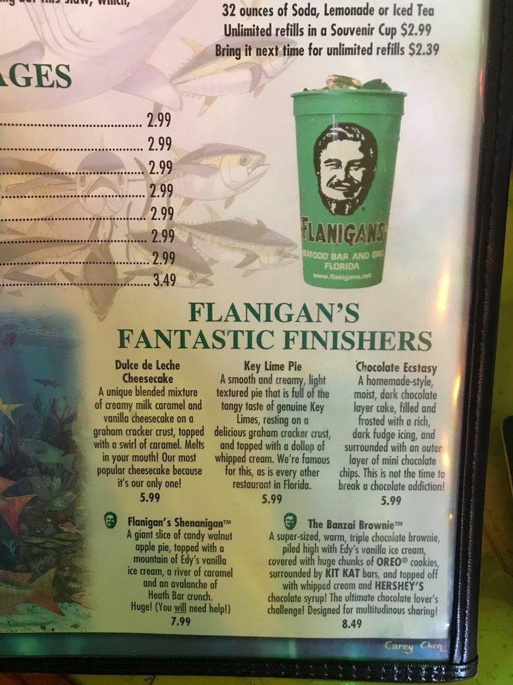 Menu at Flanigan's Seafood Bar and Grill, Stuart