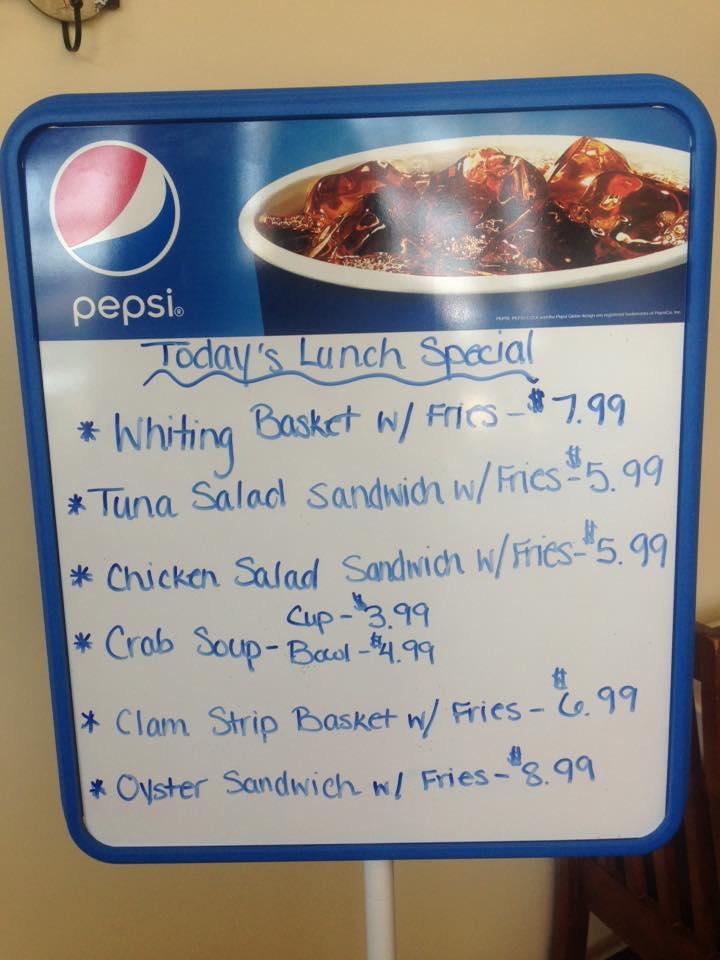 Menu at Kendall's Kountry Kitchen restaurant, Onley, Charles M Lankford Jr Memorial Hwy