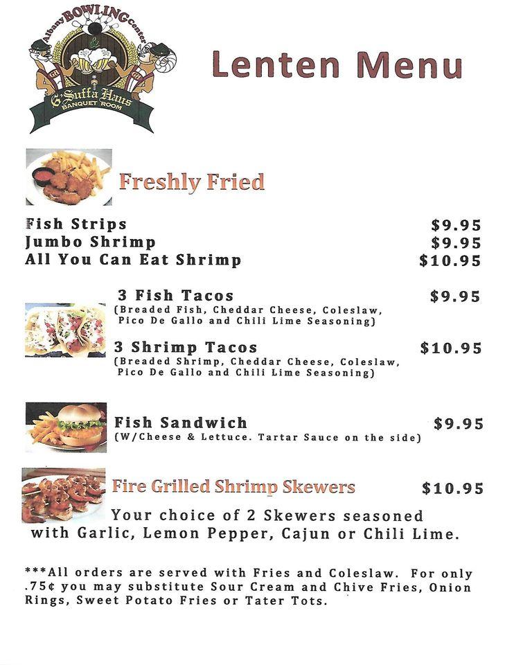 Menu at Albany Bowling Center & G'Suffa Haus Banquet Room restaurant