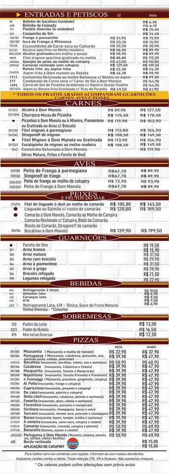 Boteco do Manolo - Pátio Mix Itaguaí cardápio