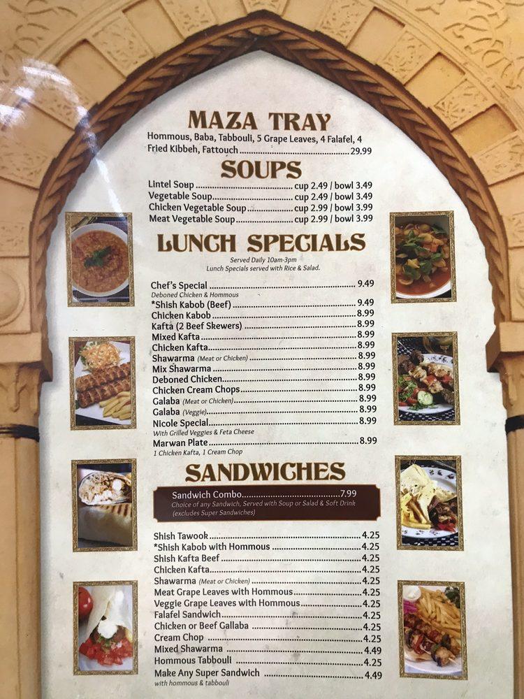 Menu at Kabob Hut restaurant, Sterling Heights