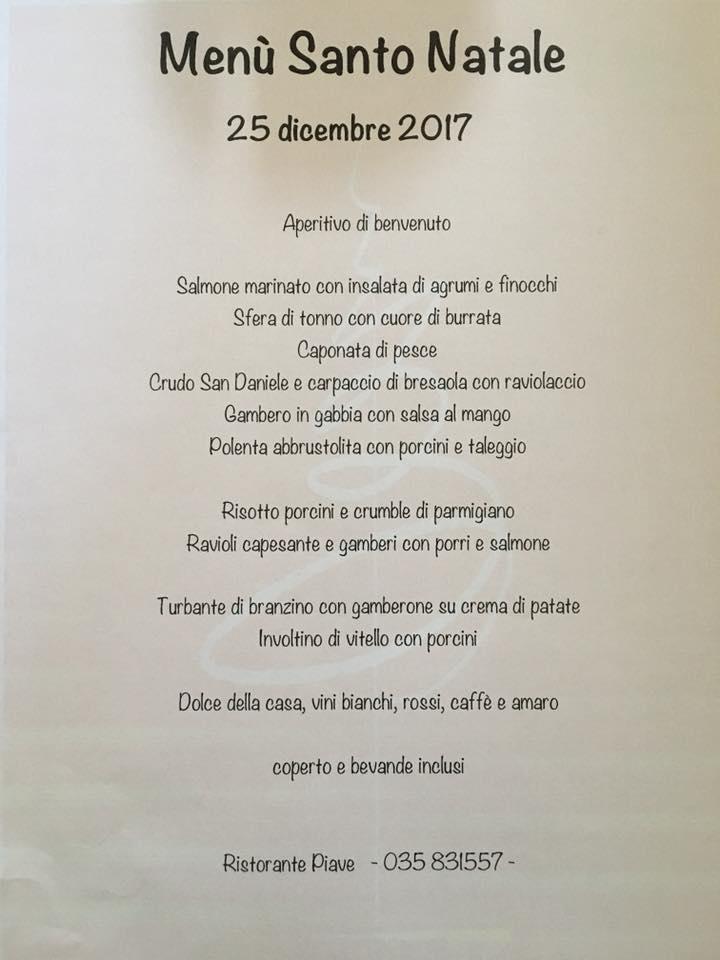 Menu da Ristorante Pizzeria Piave, Telgate