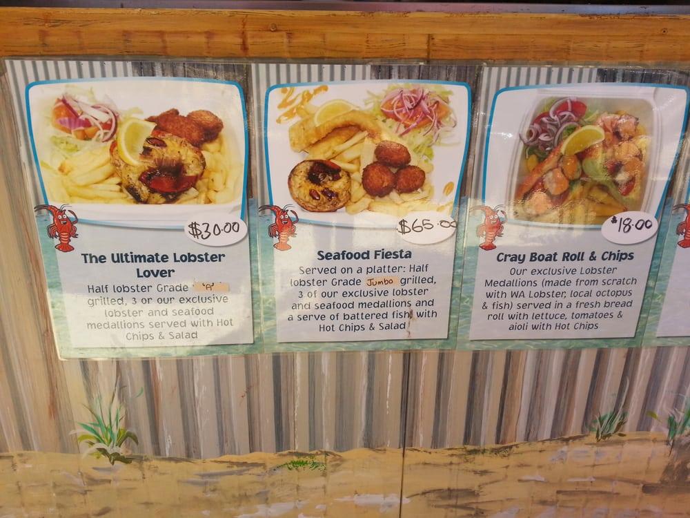 Menu at Lobster Shack Cervantes WA restaurant, Cervantes