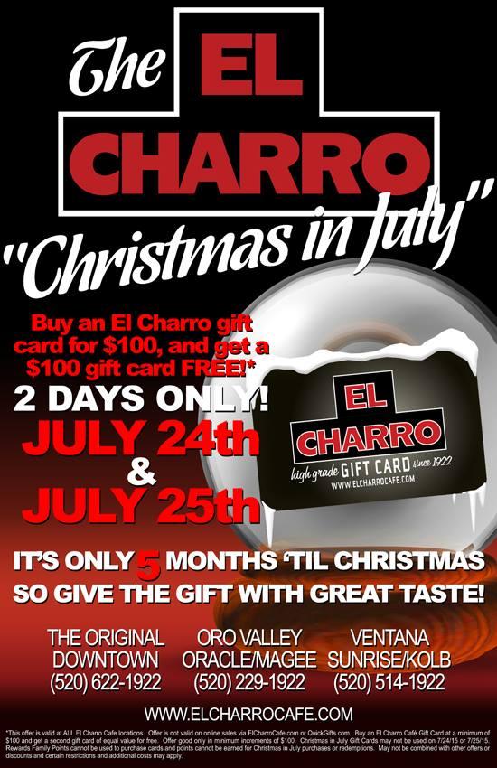 El Charro Christmas In July 2022 El Charro Café, 7725 N Oracle Rd #101 In Tucson - Restaurant Menu And  Reviews