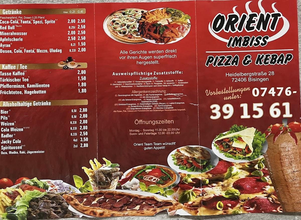 Speisekarte von Orient Imbiss Bisingen restaurant, Bisingen