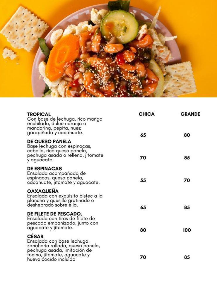 Menu at Salada&Dulce restaurant, Tlalnepantla de Baz