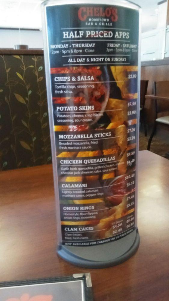 Menu at Chelo's Hometown Bar & Grille, Smithfield, 445 Putnam Pike