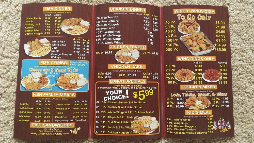 Menu at Southfield Fish & Chicken restaurant, Southfield