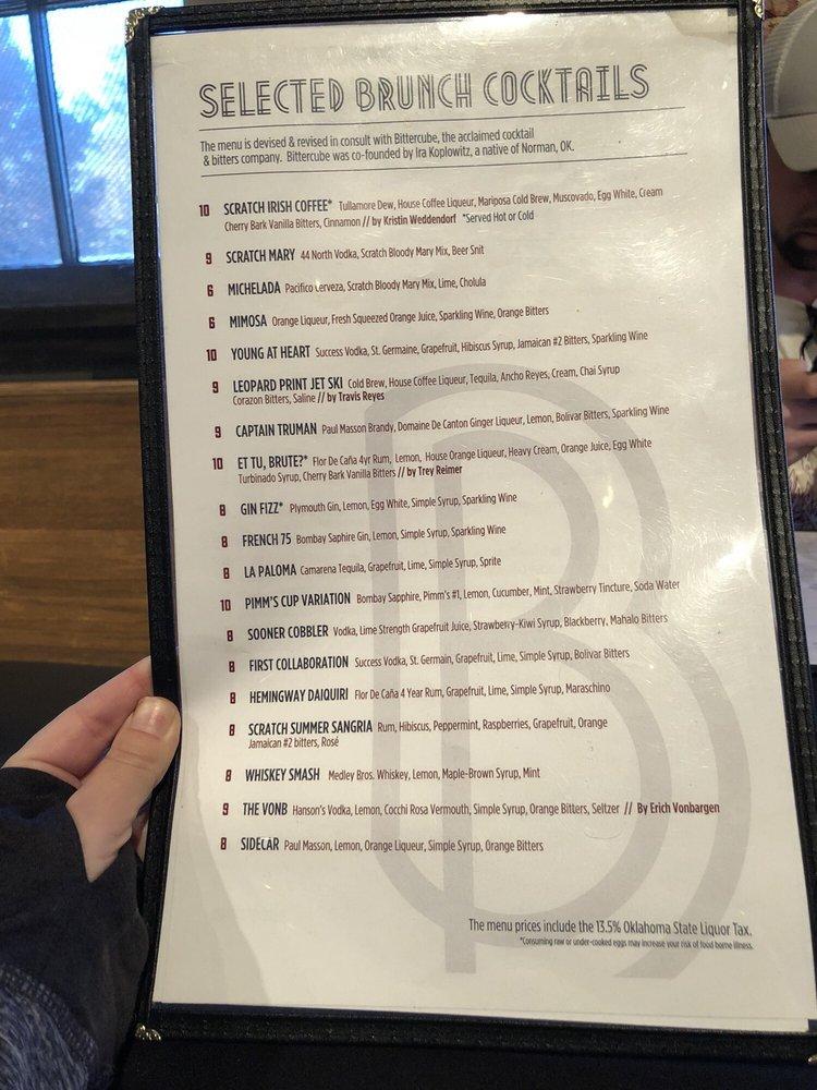 Menu at Scratch Kitchen & Cocktails restaurant, Norman, 132 W Main St