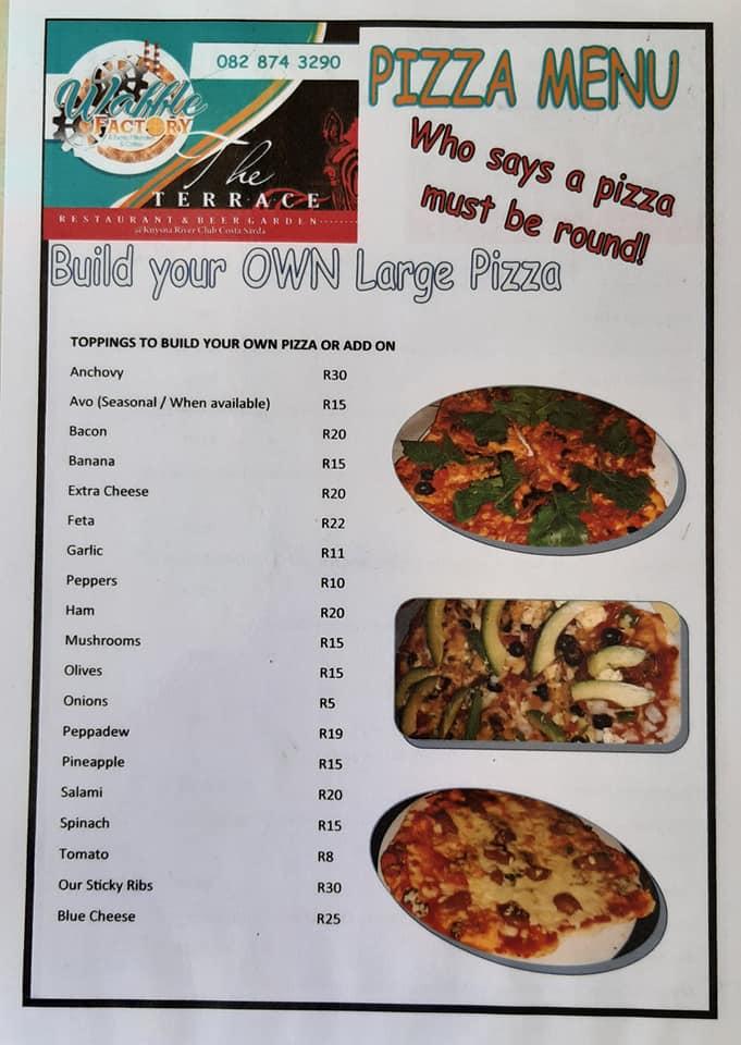 Menu at The Terrace Restaurant & Beergarden, Knysna, 1 Sun Valley Drive