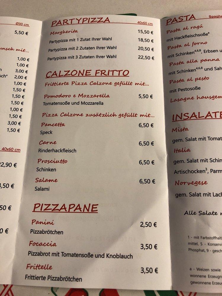 Speisekarte von da Luca Pizza Pasta Insalate, Holzgerlingen