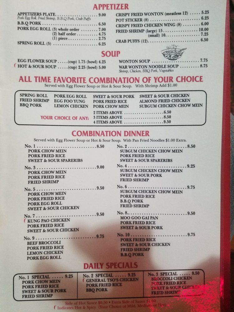 Menu at Golden Fountain restaurant, Pendleton, 437 S Main St
