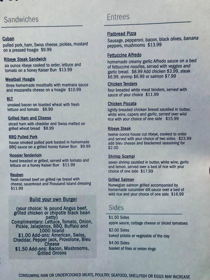 Menu at Out Of The Ordinary and Hickory Bar, Nashville