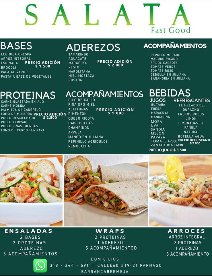 Menu At Salata Fast Good Restaurant Barrancabermeja Cl