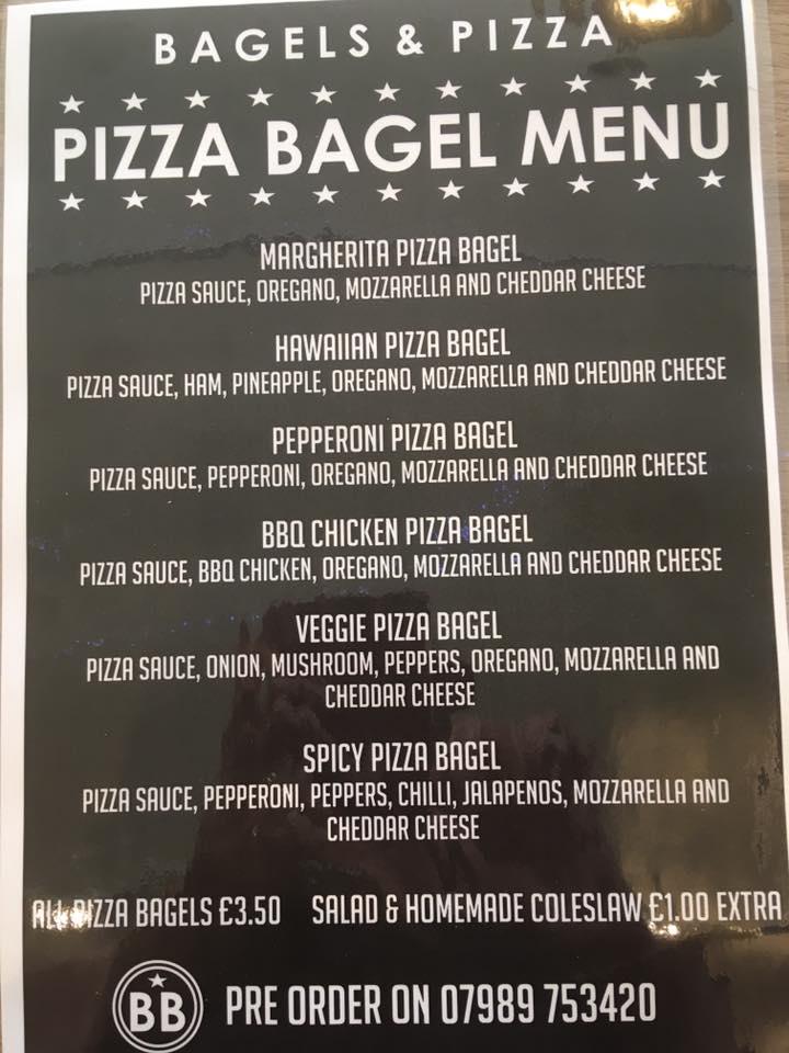 Menu at Bagels and Bakes restaurant, Thirsk