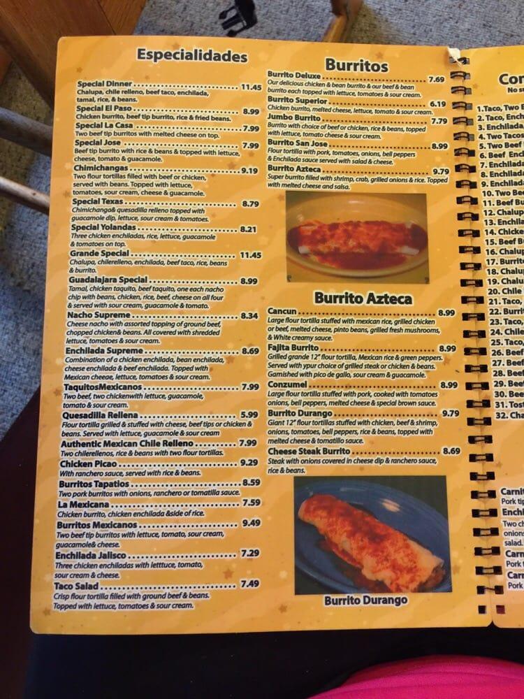 Menu at Casa Nayarit Mexican Grill restaurant, Bethel Park