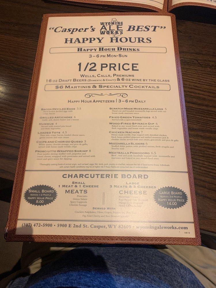 Menu at Wyoming Ale Works pub & bar, Casper, E 2nd St