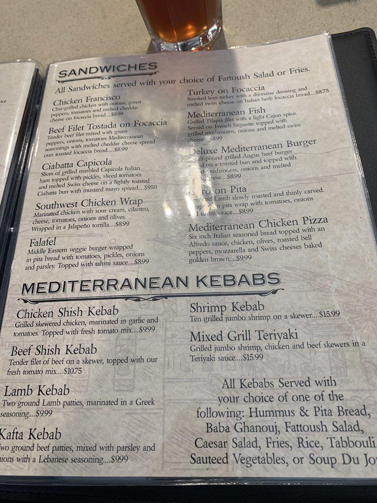 Menu at Mediterranean Grill restaurant, Wichita, 335 S Towne East Mall Dr
