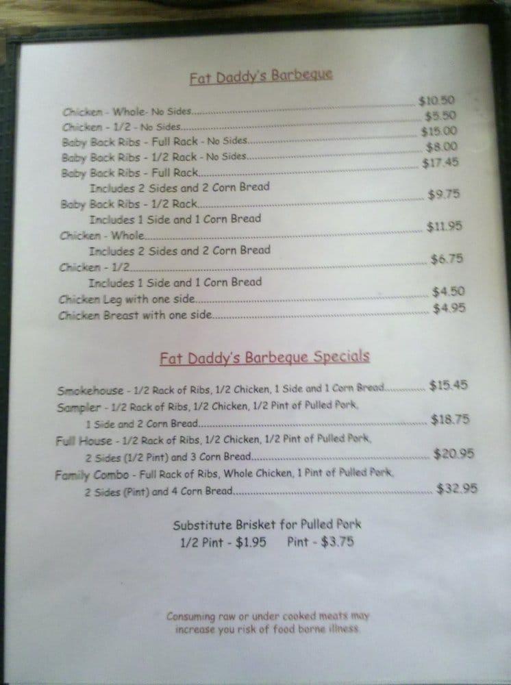 Menu at Fat Daddy's BBQ Shak and 6pak, Altoona, 200 E Pleasant Valley Blvd
