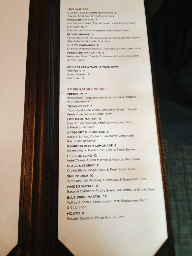 Menu at Roaring Fork restaurant, Austin, Stonelake Blvd