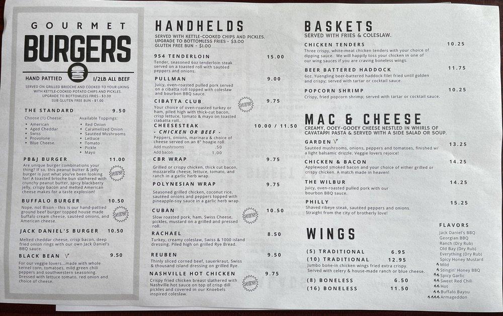 Menu at The Nickle Plate Bar & Grill, Elysburg