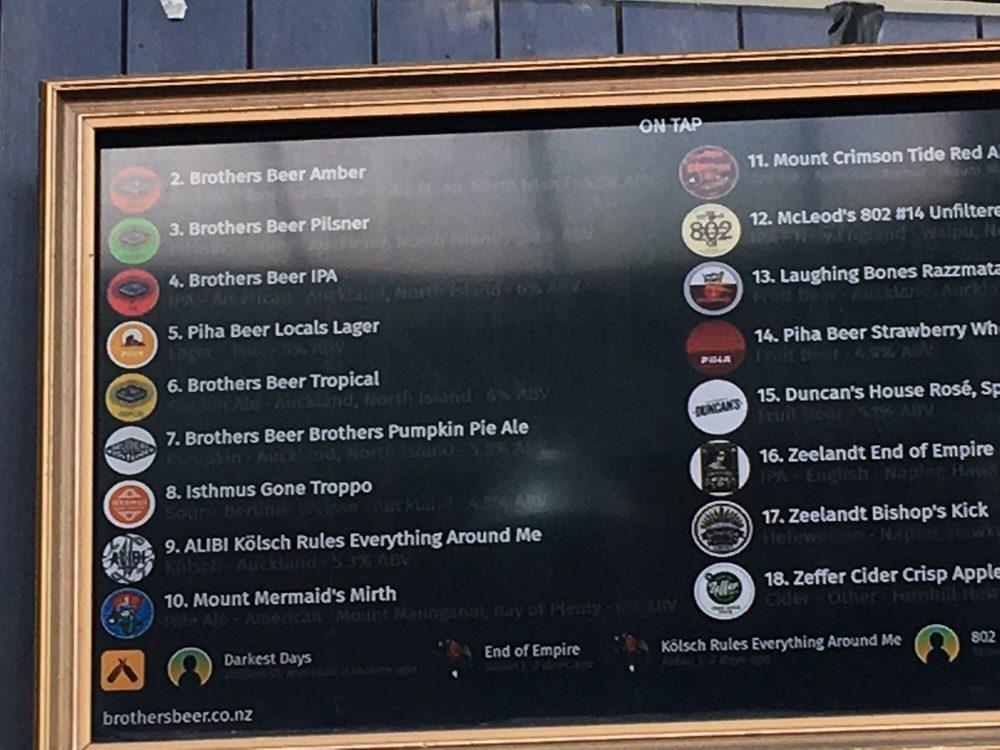 Menu at Brothers Beer & Juke Joint BBQ City Works Depot, Auckland, 90