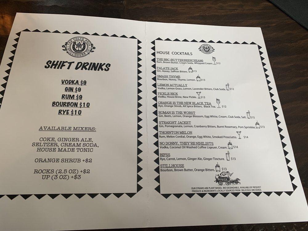 Menu at Colts Neck StillHouse pub & bar, USA