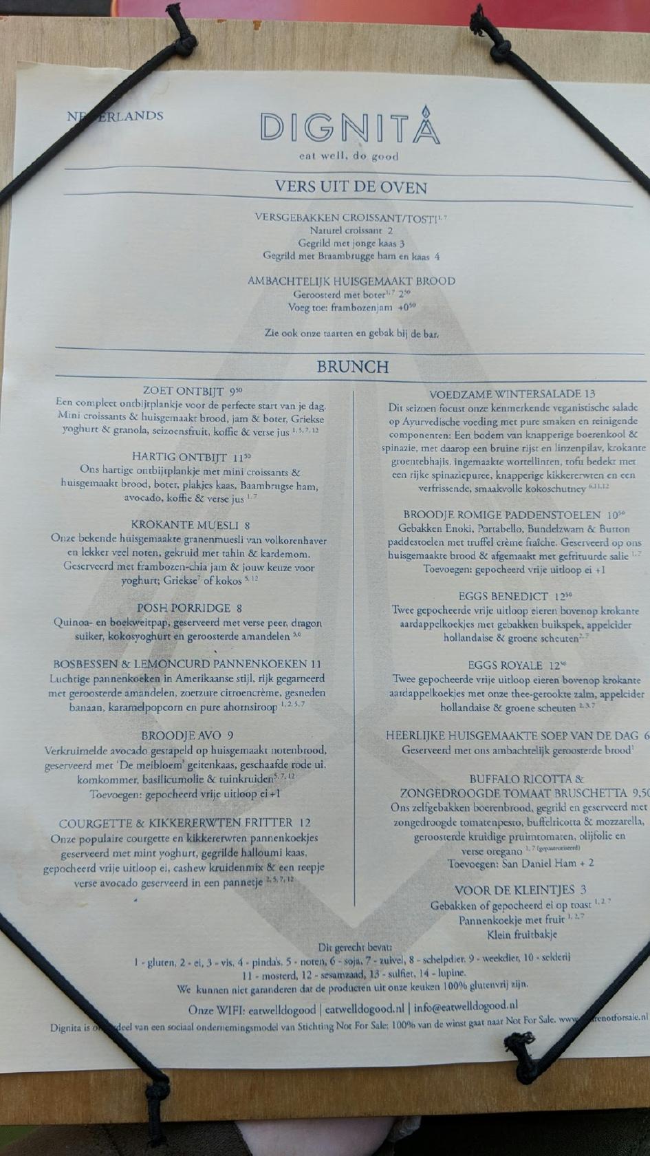 Dignita Hoftuin Take Away Menu Mei 2020 - Dignita