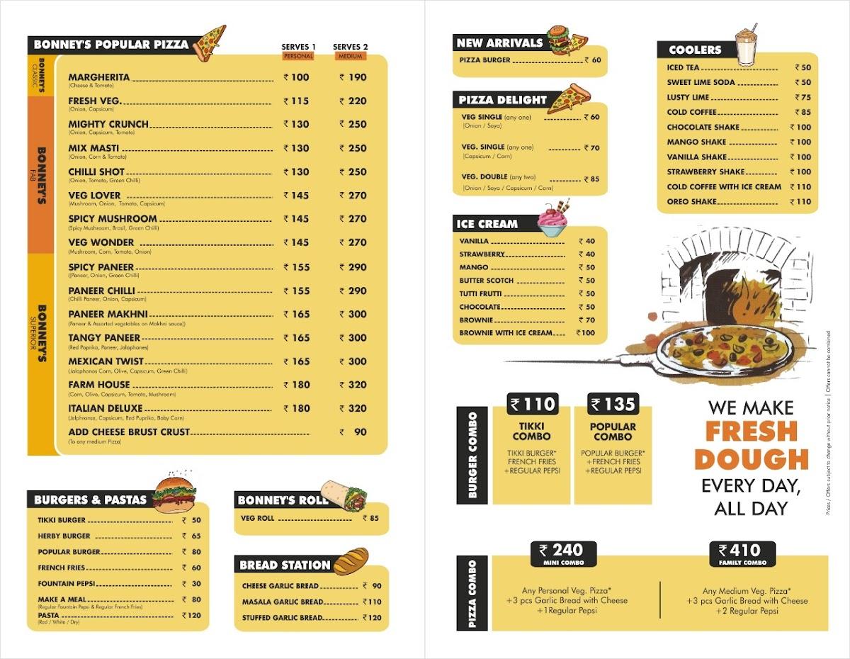 Menu at BONNEY'S PIZZA DADRI, Dadri