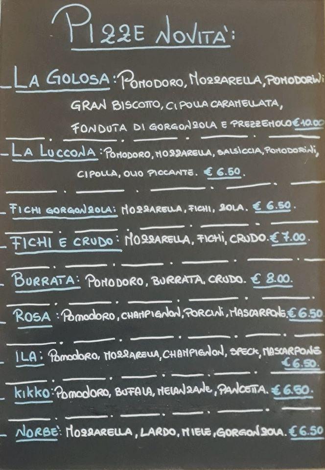 Menu at Pizzeria La Spezia "Da Pipeo", La Spezia