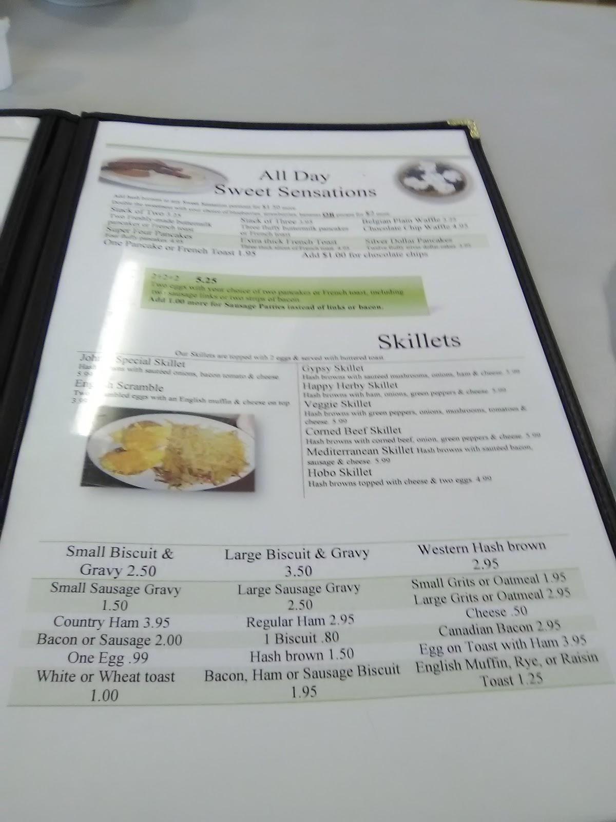 Menu at John's Waffle & Pancake House restaurant,