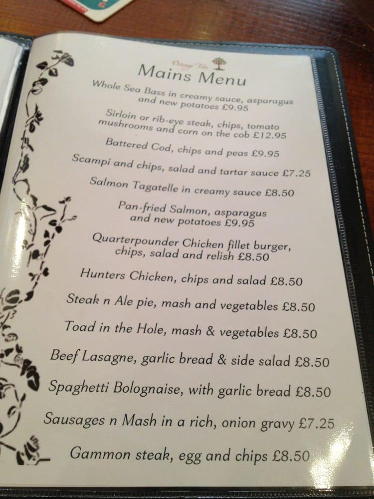 Menu at Orange Tree Pub & Dining, Romford, Orange Tree Hill