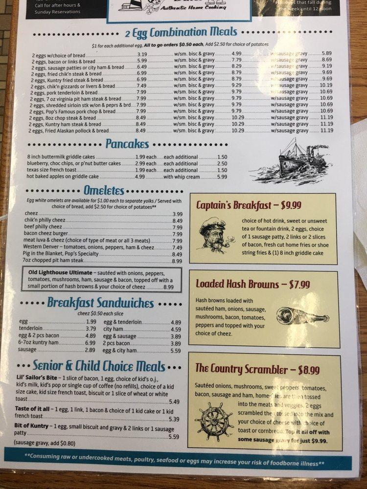 Menu at The Old Lighthouse Diner restaurant, Bristol